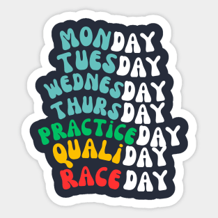 F1 funny race week dayss, Formula 1 Graphic shirt (please send us a message if you want another custom design) Sticker